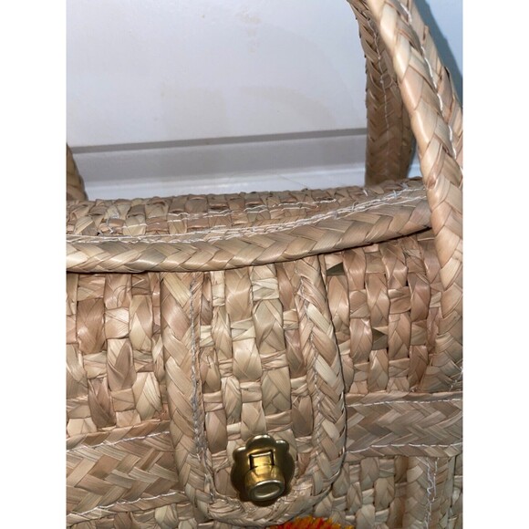 Primavera Collection Acapulco Beach Basket Bag Large Straw Tote Embellished - Picture 7 of 15